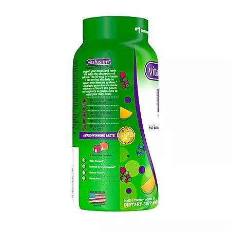 商品Vitafusion|VitaFusion Vitamin D Gummies, 2000 IU, Peach and Berry 275 ct.,价格¥106,第4张图片详细描述