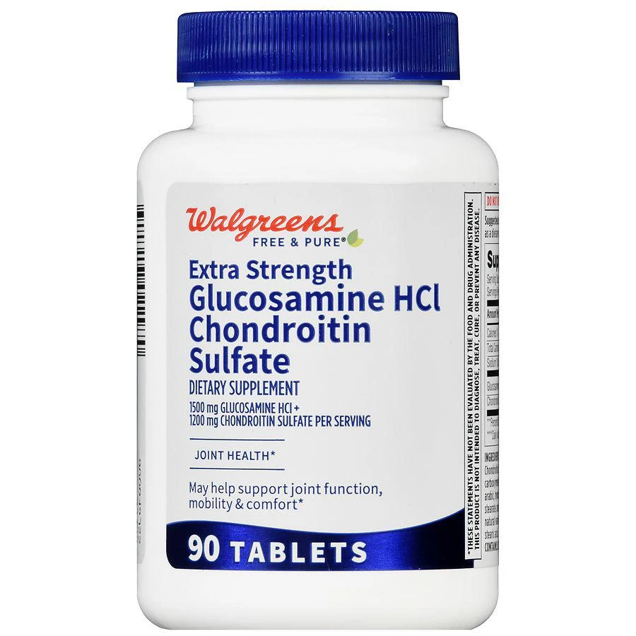 商品Walgreens|Glucosamine HCl Chondroitin Sulfate Tablets Extra Strength (45 days),价格¥209,第2张图片详细描述