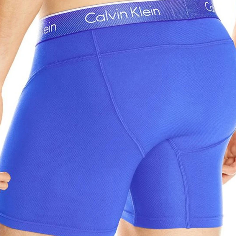 Calvin Klein 卡尔文 克莱恩 蓝色尼龙弹性纤维透气运动男士平角内裤 NB1006-420 商品