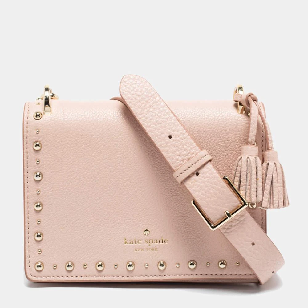 商品[二手商品] Kate Spade|Kate Spade Light Pink Leather Studded Flap Crossbody Bag,价格¥1311,第1张图片