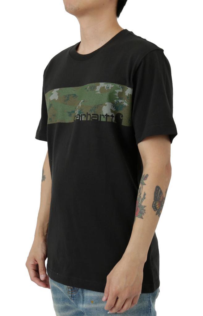 (105205) Relaxed Fit Heavyweight Short-Sleeve Camo Logo Graphic T-Shirt - Black商品第2张图片规格展示