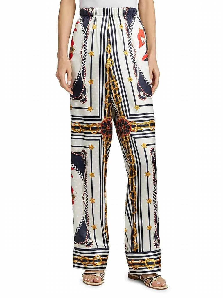 商品Ronny Kobo|Dora Satin Pants In Multi Scarf,价格¥3751,第1张图片