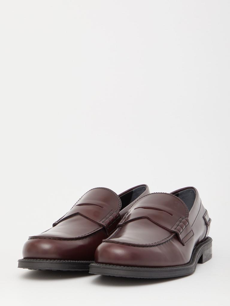 商品Tod's|Tod's Bordeaux Leather Loafers,价格¥3152,第4张图片详细描述