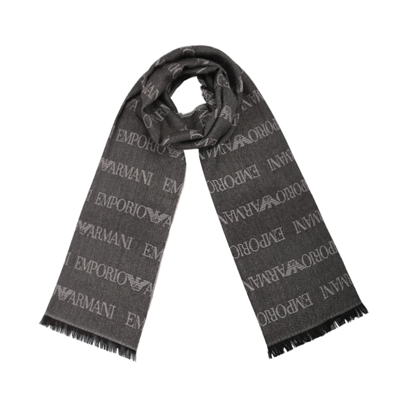 商品Emporio Armani|Emporio Armani 经典字母LOGO 男士围巾棕色 625053 CC786 00152,价格¥585,第1张图片