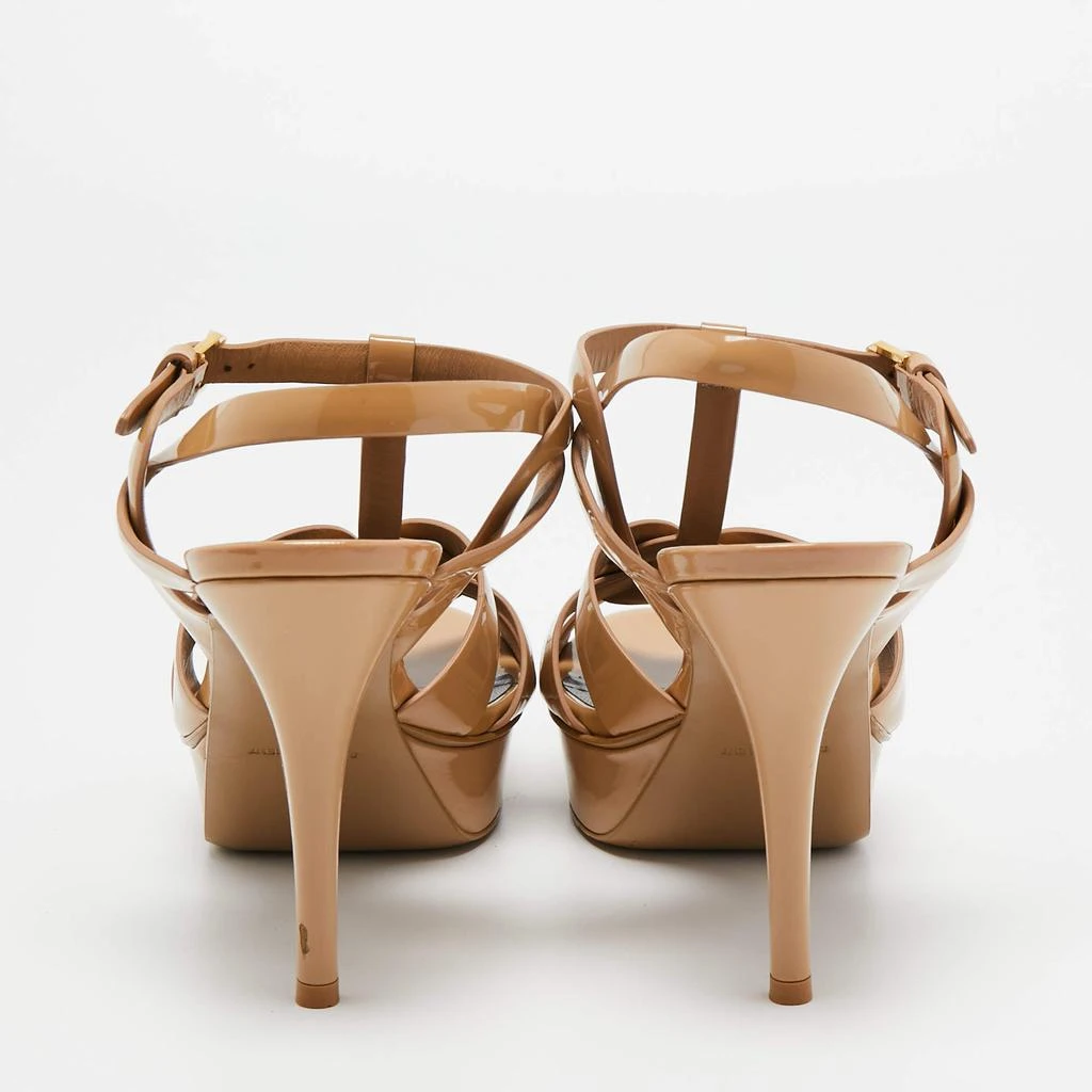 商品[二手商品] Yves Saint Laurent|Yves Saint Laurent Beige Patent Leather Tribute Sandals Size 39,价格¥4889,第5张图片详细描�述