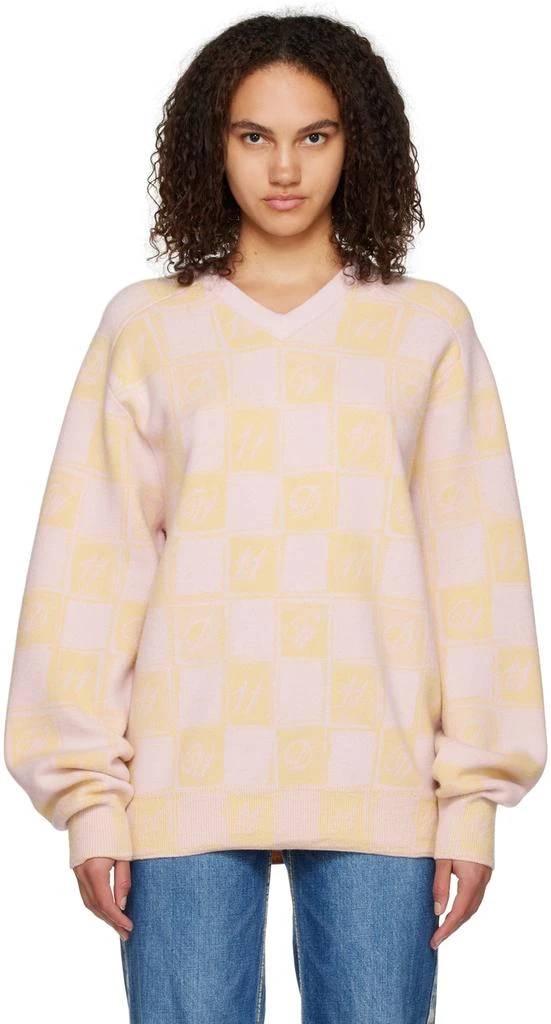 商品We11done|Yellow Chess Board Sweater,价格¥1753,第1张图片