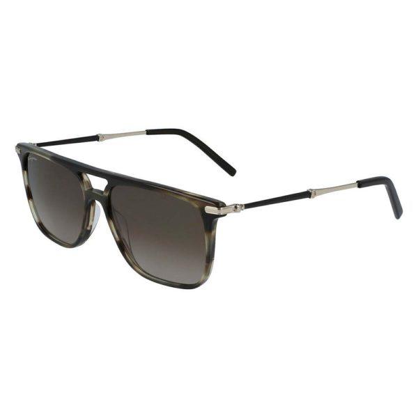 Sf966s-319-57 Striped Khaki Men's Sunglasses商品第1张图片规格展示