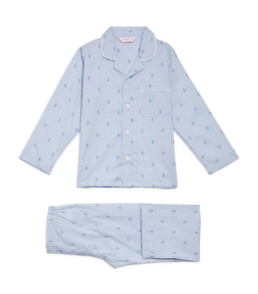 商品Derek Rose Kids|Bumble Bee Striped Pyjama Set (3-16 Years),价格¥1062,第1张图片