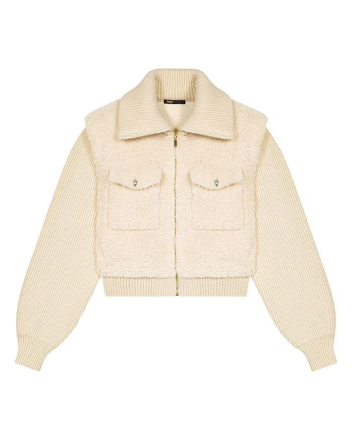 商品Maje|Belio Furry Ecru Jacket,价格¥2778,第4张图片详细描述