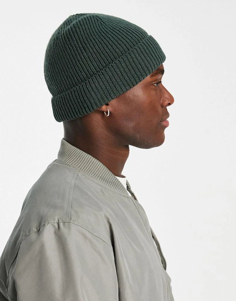 商品ASOS|ASOS DESIGN fisherman ribbed beanie in olive,价格¥40,第3张图片详细描述