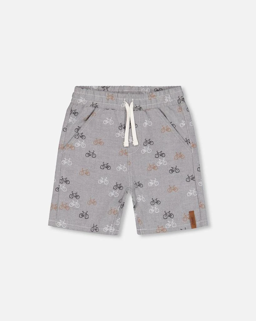 商品Deux par Deux|Chambray Short Dark Grey Printed Bicycle,价格¥390,第1张图片