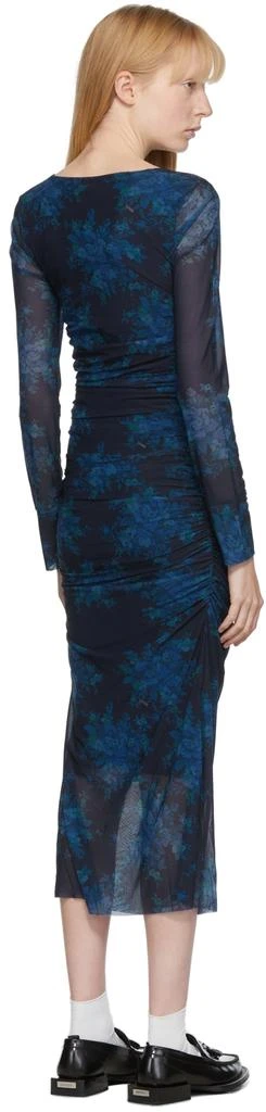 商品Ganni|Navy & Blue Printed Mesh Dress,价格¥542,第3张图片详细描述