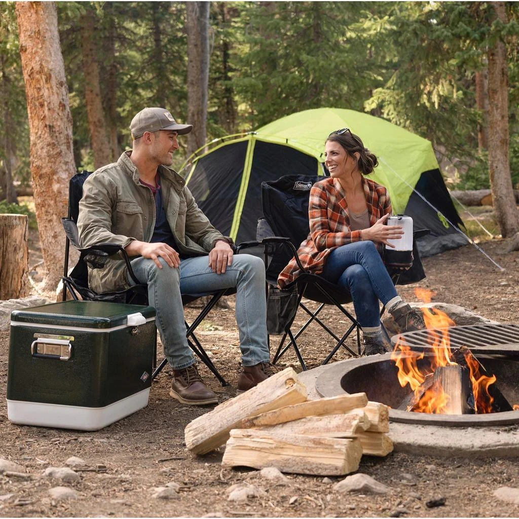 Coleman Portable Quad Camp Chair with 4-Can Cooler, Cushioned Seat & Back with Side Pockets & Cup Holder, Carry Bag Included 商品