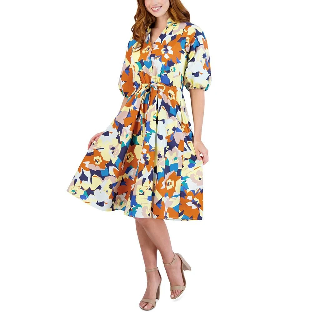 商品Sandra Darren|Puff-Sleeve Drawstring-Waist Dress,价格¥587,第1张图片