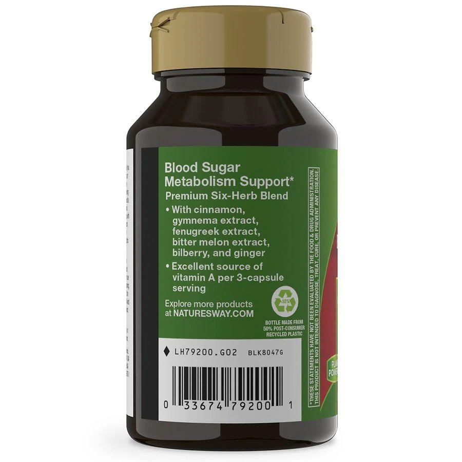 商品Nature's Way|Blood Sugar Vegetarian Capsules,价格¥124,第2张图片详细描述