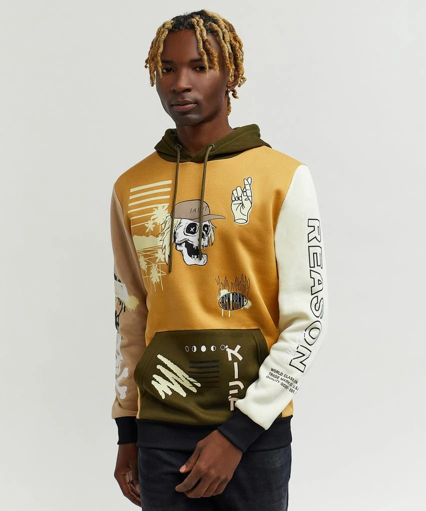 商品Reason Clothing|Crossbones Skull Graffiti Multi Placement Hoodie,价格¥97,第1张图片