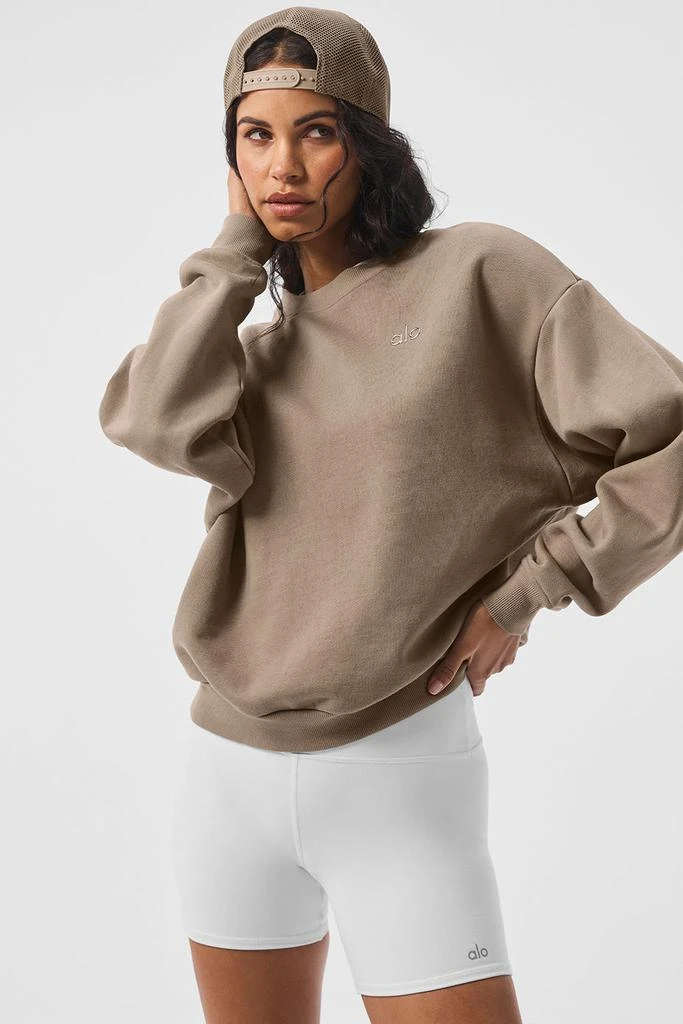 商品Alo|Accolade Crew Neck Pullover - Gravel,价格¥963,第1张图片详细描述