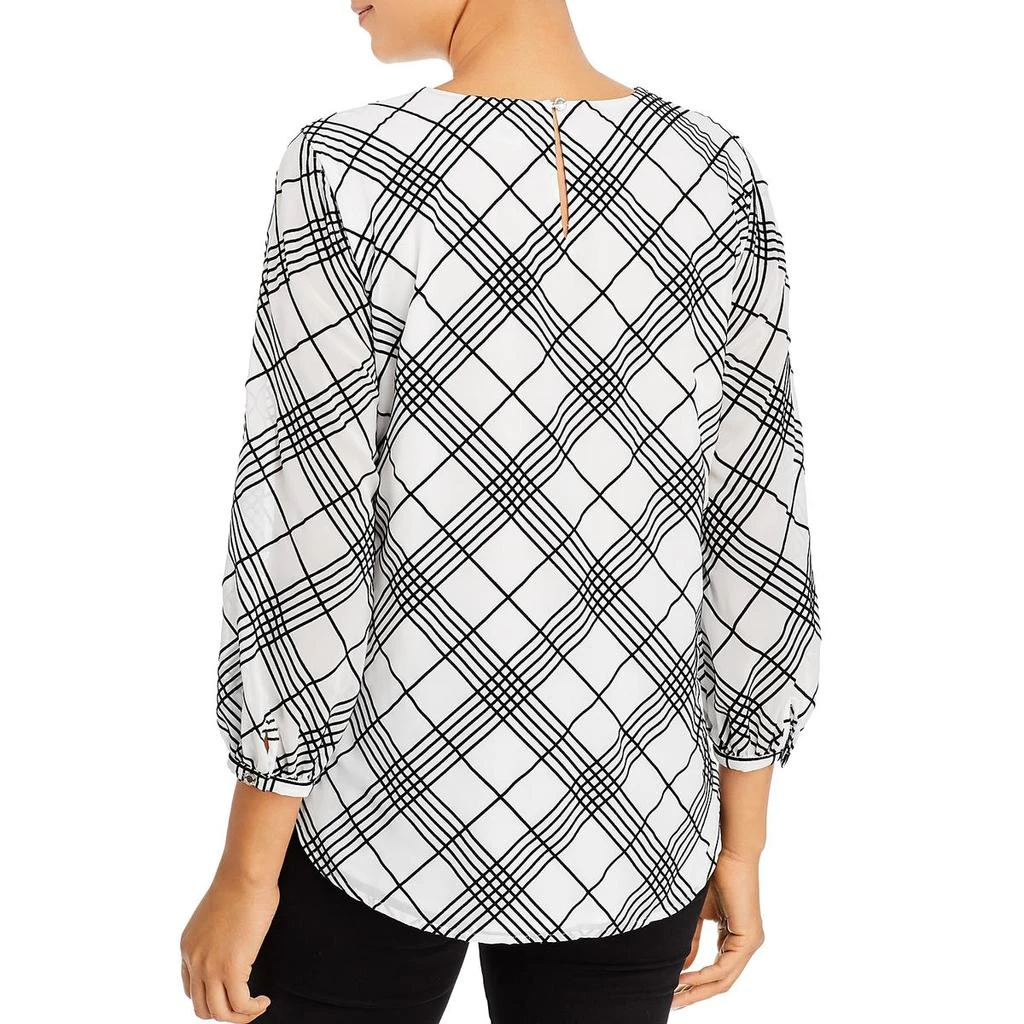 商品Calvin Klein|Calvin Klein Womens Plaid Pin Hole Pullover Top,价格¥161,第2张图片详细描述