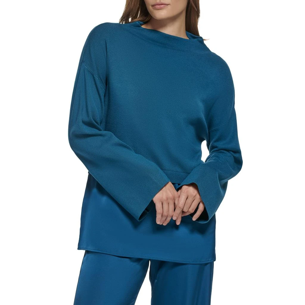 商品Calvin Klein|Long Sleeve Mock Neck with Overlay,价格¥456,第1张图片