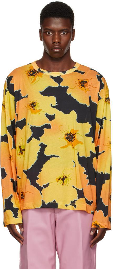 商品Dries Van Noten|黄色印花长袖 T 恤,价格¥2101,第1张图片
