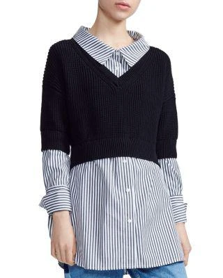 商品Maje|Merlin Layered-Look Shirt,价格¥1261,第1张图片