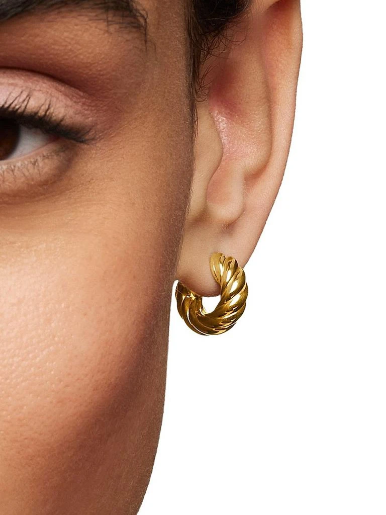 Sculpted Cable Hoop Earrings in 18K Yellow Gold, 14.4MM 商品
