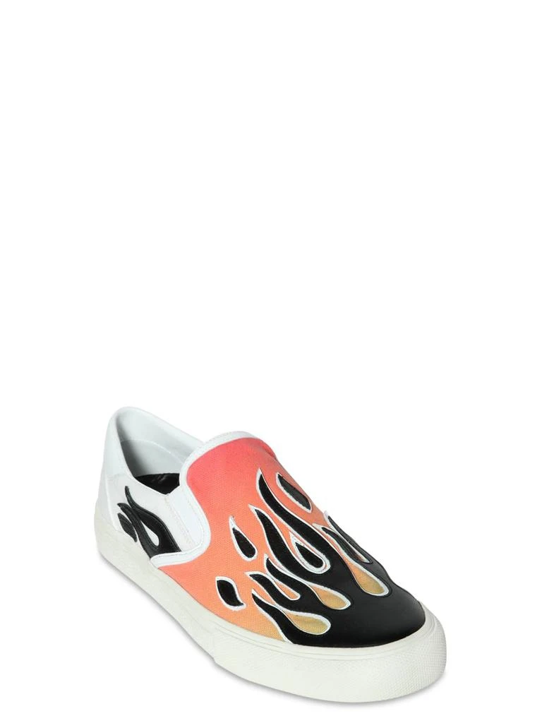 商品AMIRI|Flame Cotton Canvas Slip-on Sneakers,价格¥2272,第1张图片详细描述