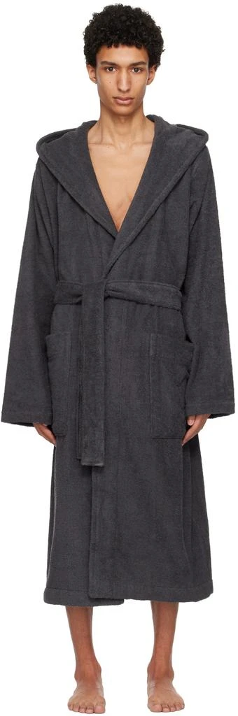 商品Tekla|Black Hooded Bathrobe,价格¥921,第1张图片