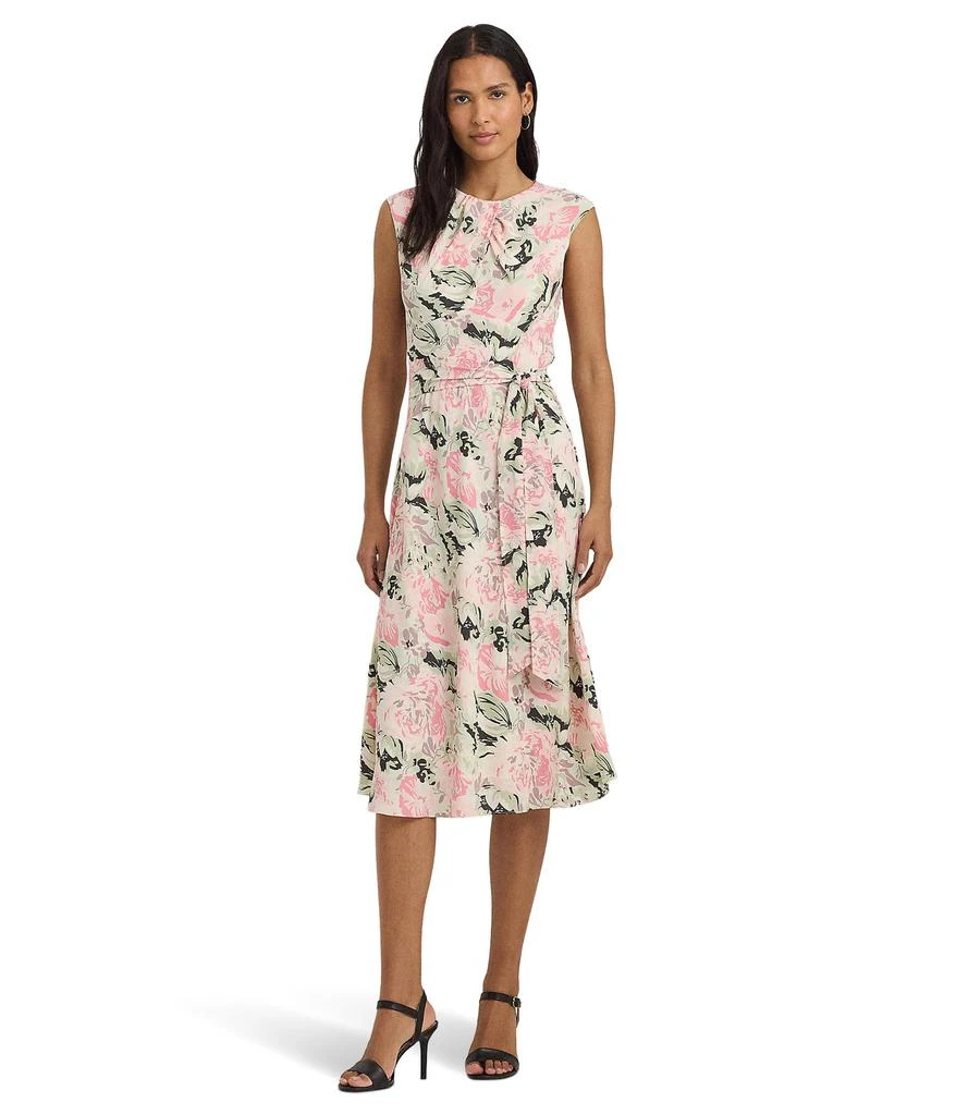 商品Ralph Lauren|Floral Bubble Crepe Cap-Sleeve Dress,价格¥1050,第1张图片
