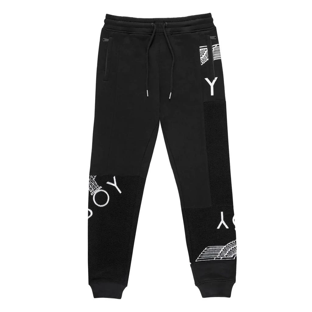 商品BOY LONDON|Boy London Mens Boy Eagle Upcycled Joggers In Black, Size Medium,价格¥408,第1张图片