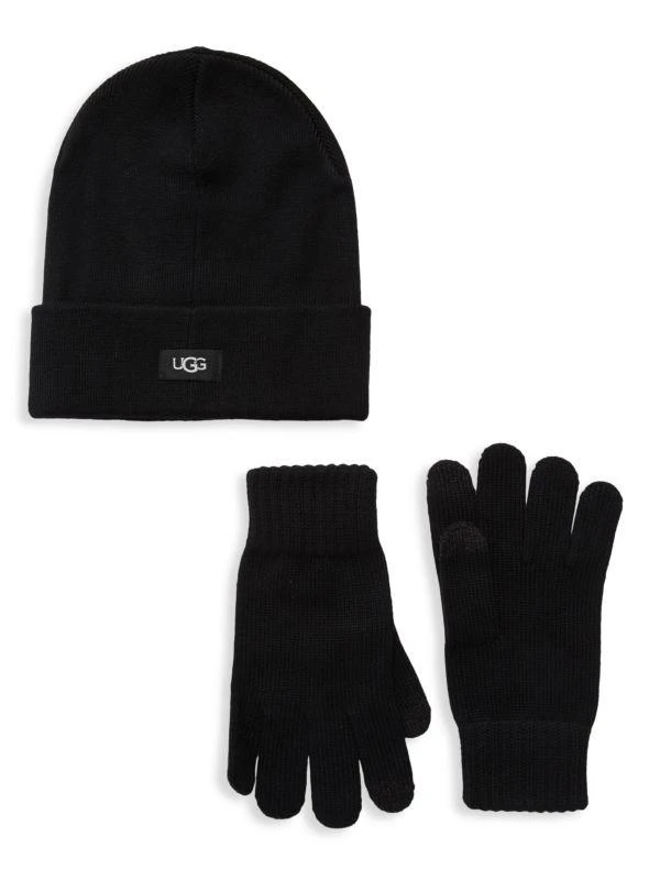 商品UGG|2-Piece Hat & Tech Gloves Set,价格¥645,第1张图片