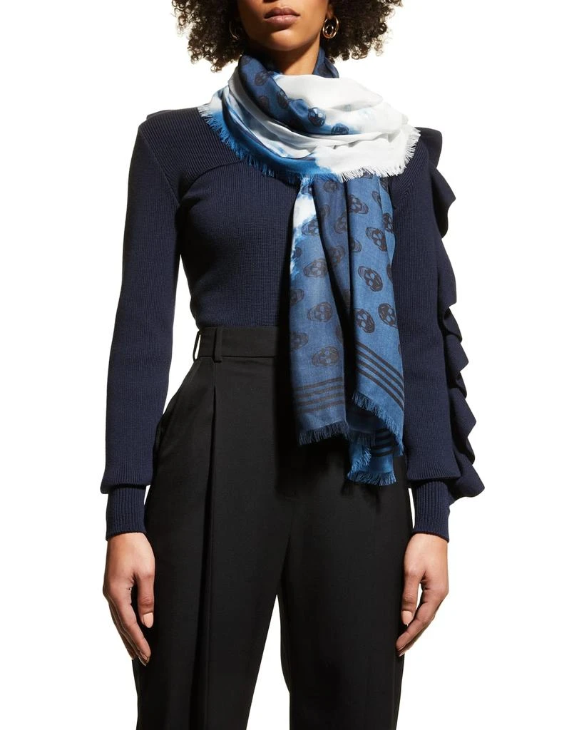 商品Alexander McQueen|Cloud Skull Biker Pashmina Scarf,价格¥2009,第2张图片详细描述