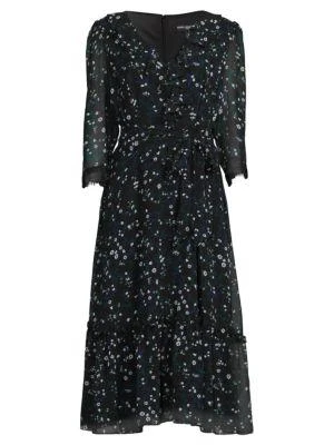 商品Karl Lagerfeld Paris|Floral Ruffle Midi Dress,价格¥300,第3张图片详细描述