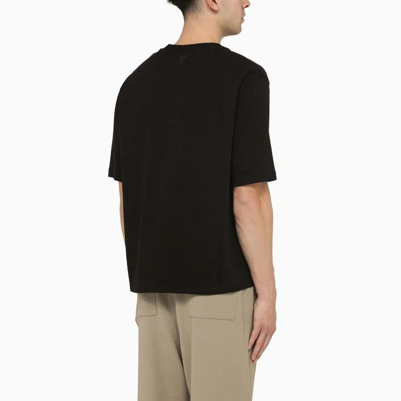商品AMI|Black cotton T-shirt with logo,价格¥1035,第3张图片详细描述
