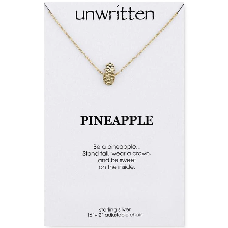 商品Unwritten|Pineapple Pendant Necklace in Gold-Tone Sterling Silver,价格¥113,第1张图片