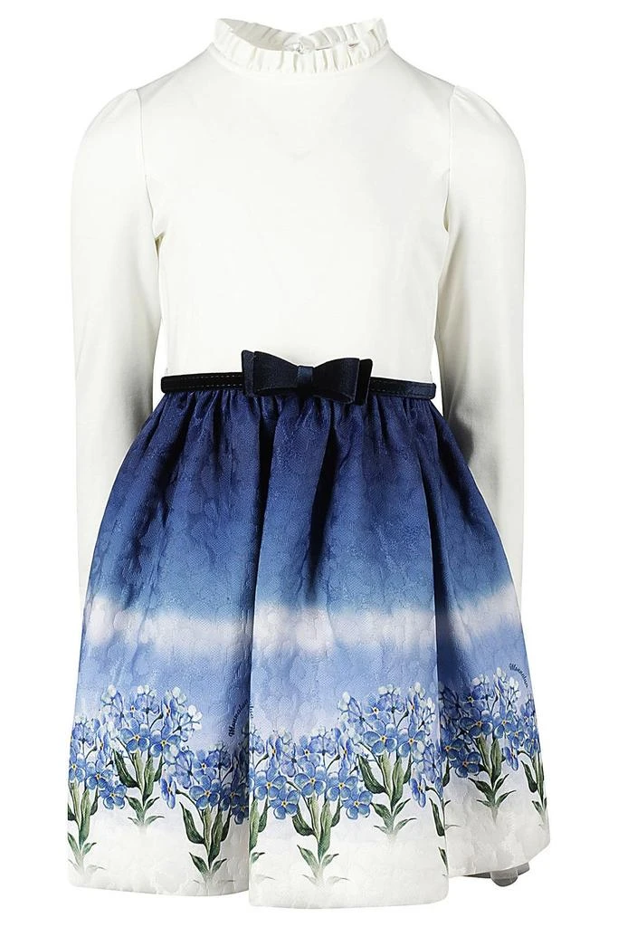 商品MONNALISA|Monnalisa Floral-Printed Bow-Detailed Dress,价格¥874,第1张图片