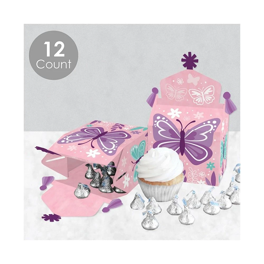 商品Big Dot of Happiness|Beautiful Butterfly - Treat Box Party Favors - Floral Baby Shower or Birthday Party Goodie Gable Boxes - Set of 12,价格¥142,第3张图片详细描述