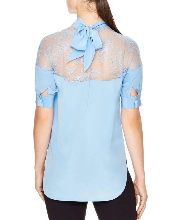 商品Sandro|Lelia Lace-Inset Silk Top,价格¥1092,第2张图片详细描述