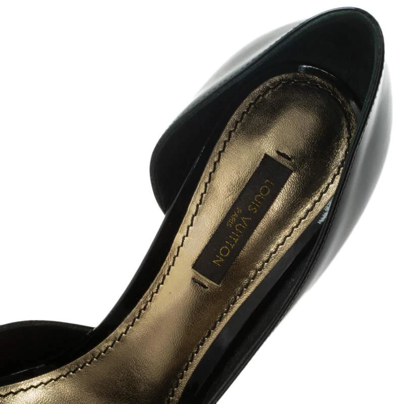 Louis Vuitton Black Patent Peep Toe D'Orsay Pumps Size 36.5 商品
