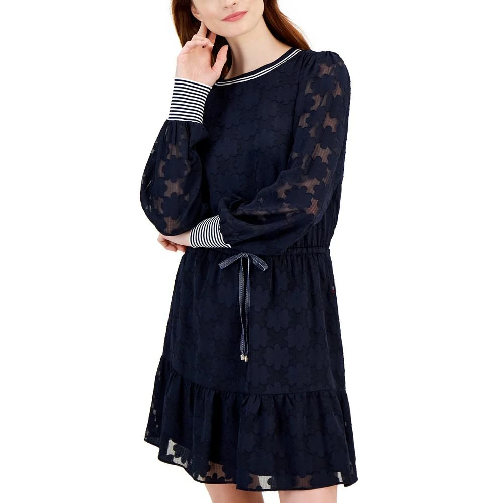 商品Tommy Hilfiger|Women's Floral-Overlay Short Dress,价格¥574,第4张图片详细描述