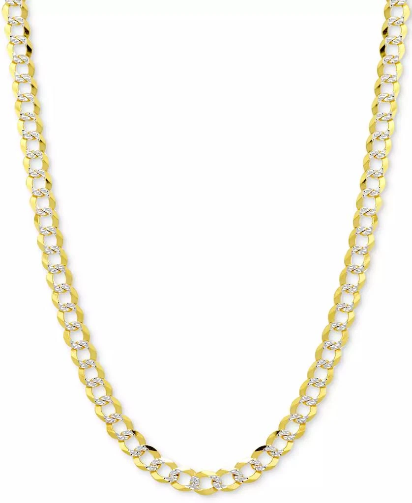 商品Italian Gold|20" Two-Tone Open Curb Chain Necklace (5-3/4mm) in Solid 14k Gold & White Gold,价格¥57078,第1张图片