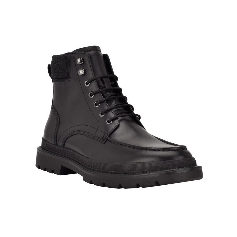 商品Calvin Klein|Men's Trophy Lug Moc Toe Lace Up Boots,价格¥879,第1张图片