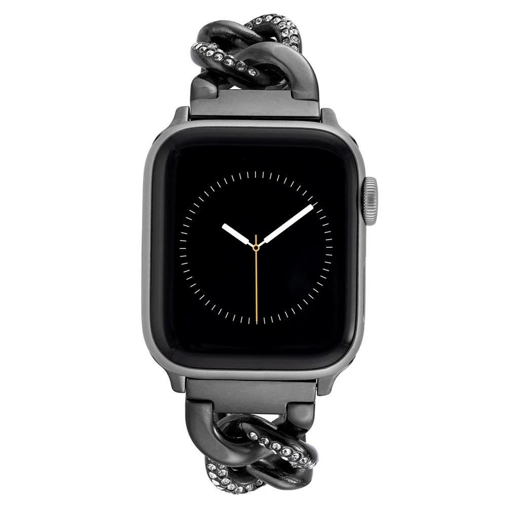 商品Anne Klein|Women's Gunmetal Grey Alloy Chain with Crystals Bracelet Compatible with 38/40/41mm Apple Watch,价格¥451,第1张图片