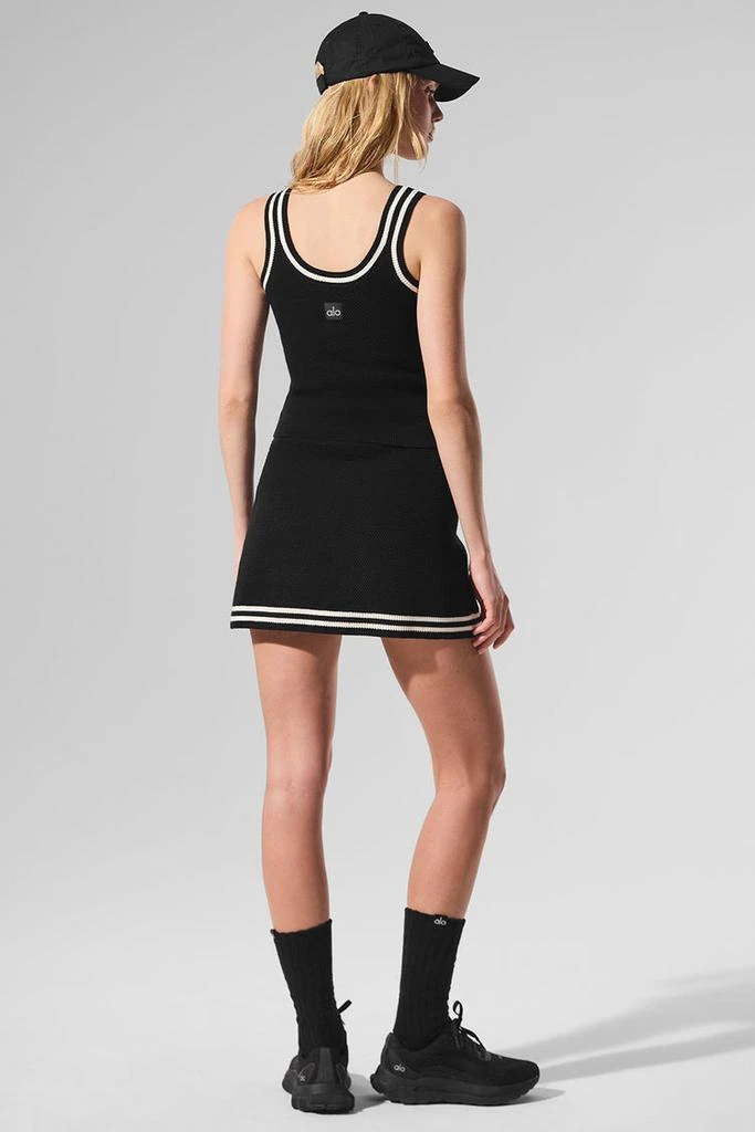 商品Alo|Tennis Club Sweater Knit Tank - Black/Ivory,价格¥754,第3张图片详细描述
