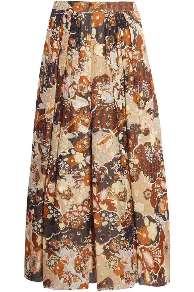 商品Chloé|Printed fil coupé silk-gauze midi skirt,价格¥2892,第1张图片