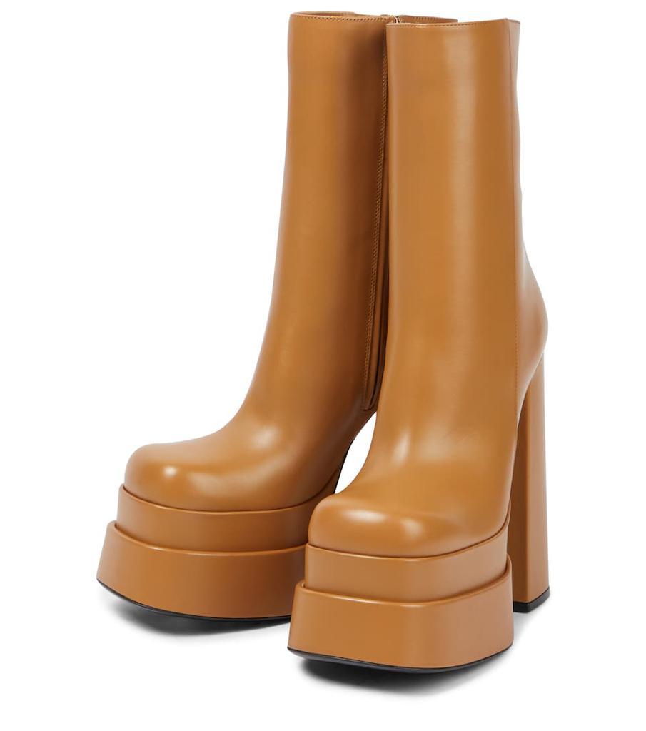 商品Versace|Aevitas leather platform ankle boots,价格¥9110,第7张图片详细描述