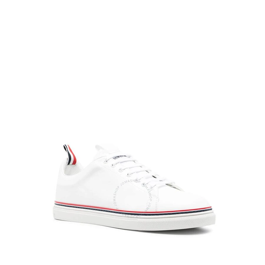 商品Thom Browne|Men's White Vitello Calf Tennis Sneakers,价格¥1786,第2张图片详细描述