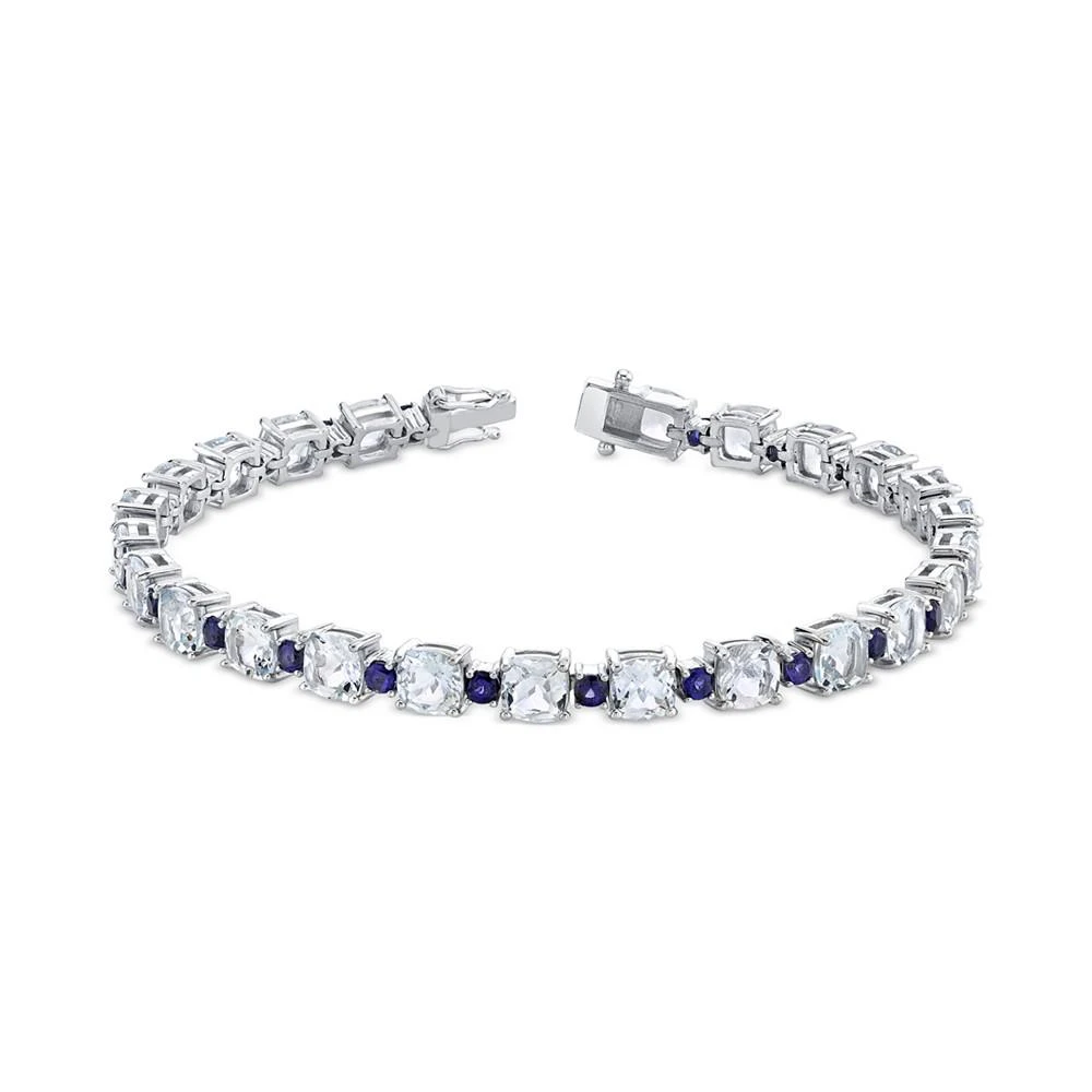 商品Macy's|Aquamarine (4-3/8 ct. t.w.) & Iolite (2 ct. t.w.) Link Bracelet in Sterling Silver,价格¥1620,第1张图片