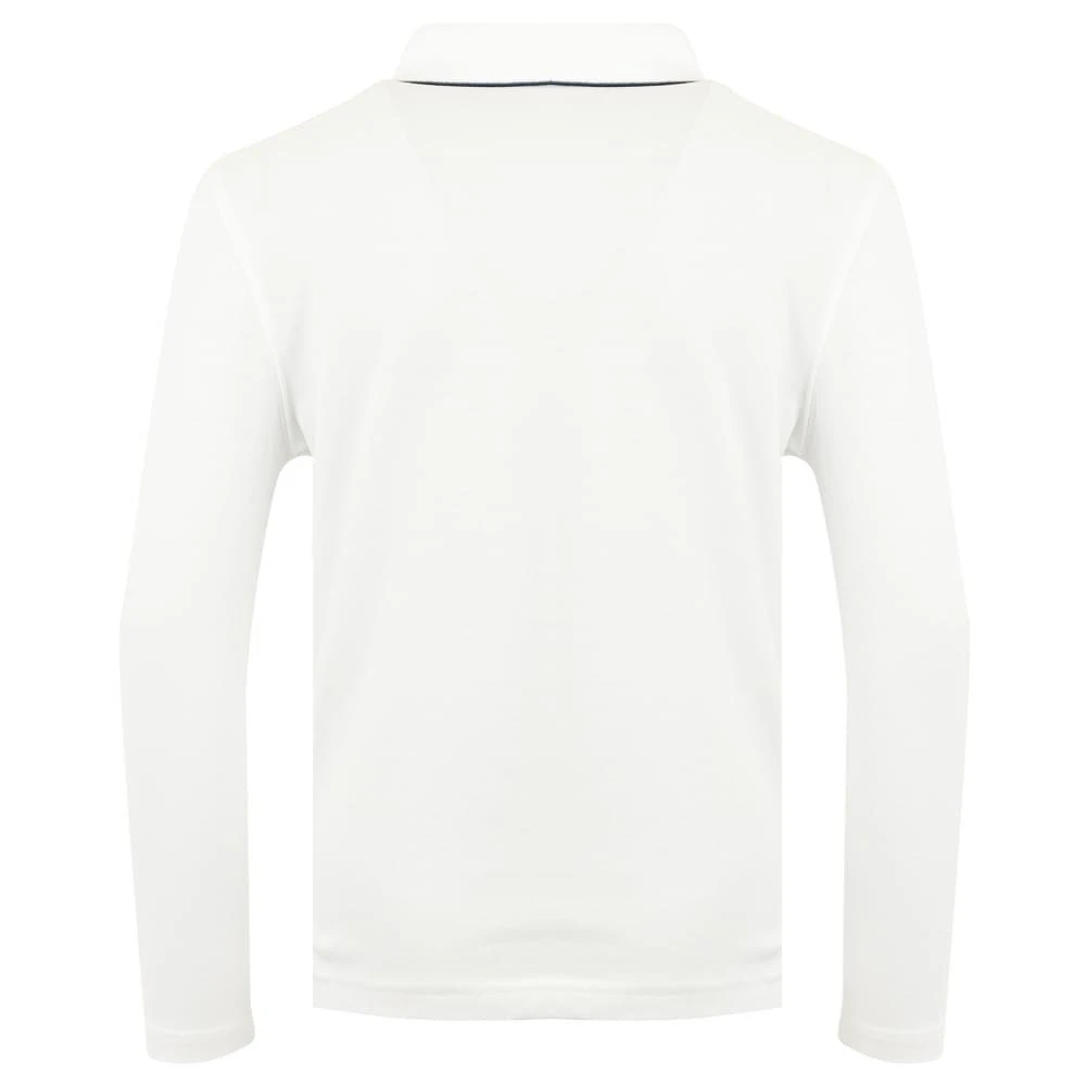 商品Hugo Boss|Tipped Collar Long Sleeve White Polo Shirt,价格¥377,第3张图片详细描述