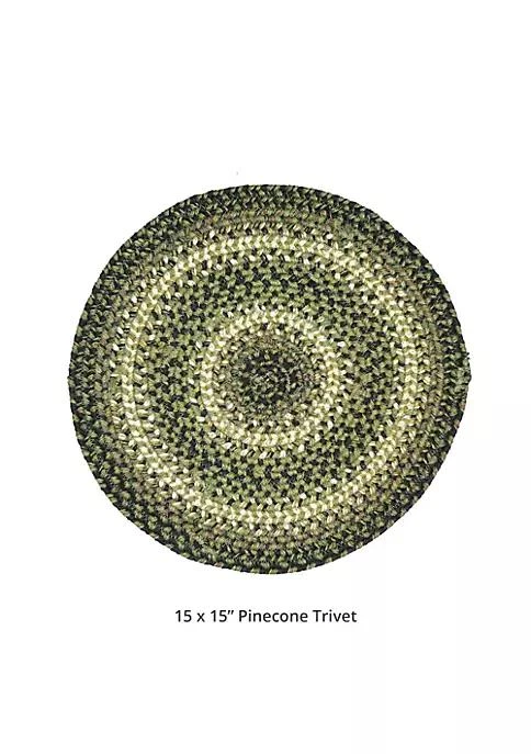 商品Home Spice|Spice Modern Decorative 15 Trivet Round Pinecone Jute Braided Accessories   3 Pack,价格¥486,第2张图片详细描述